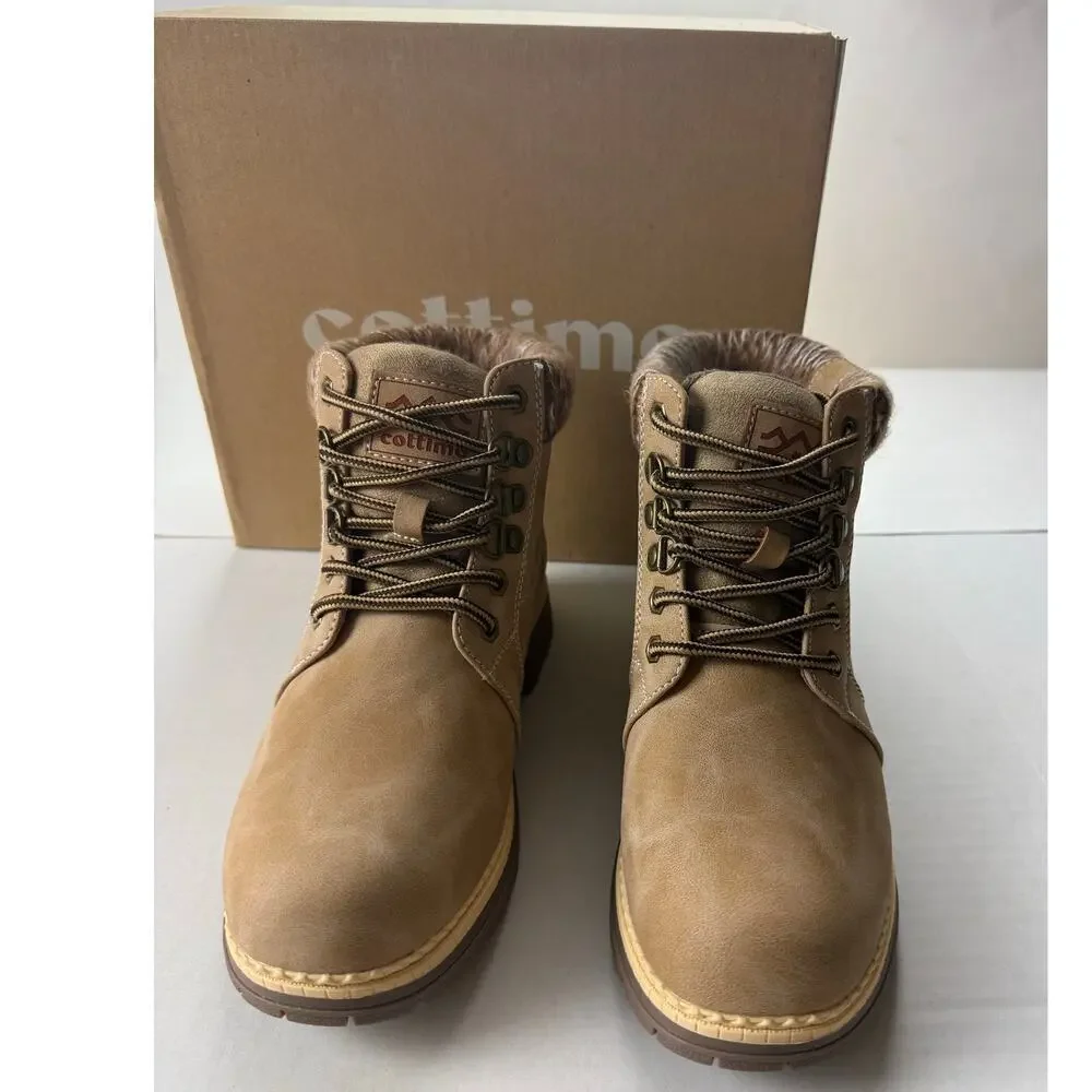 COTTIMO Women's Beige Snow Hiking Winter Boots Size 6